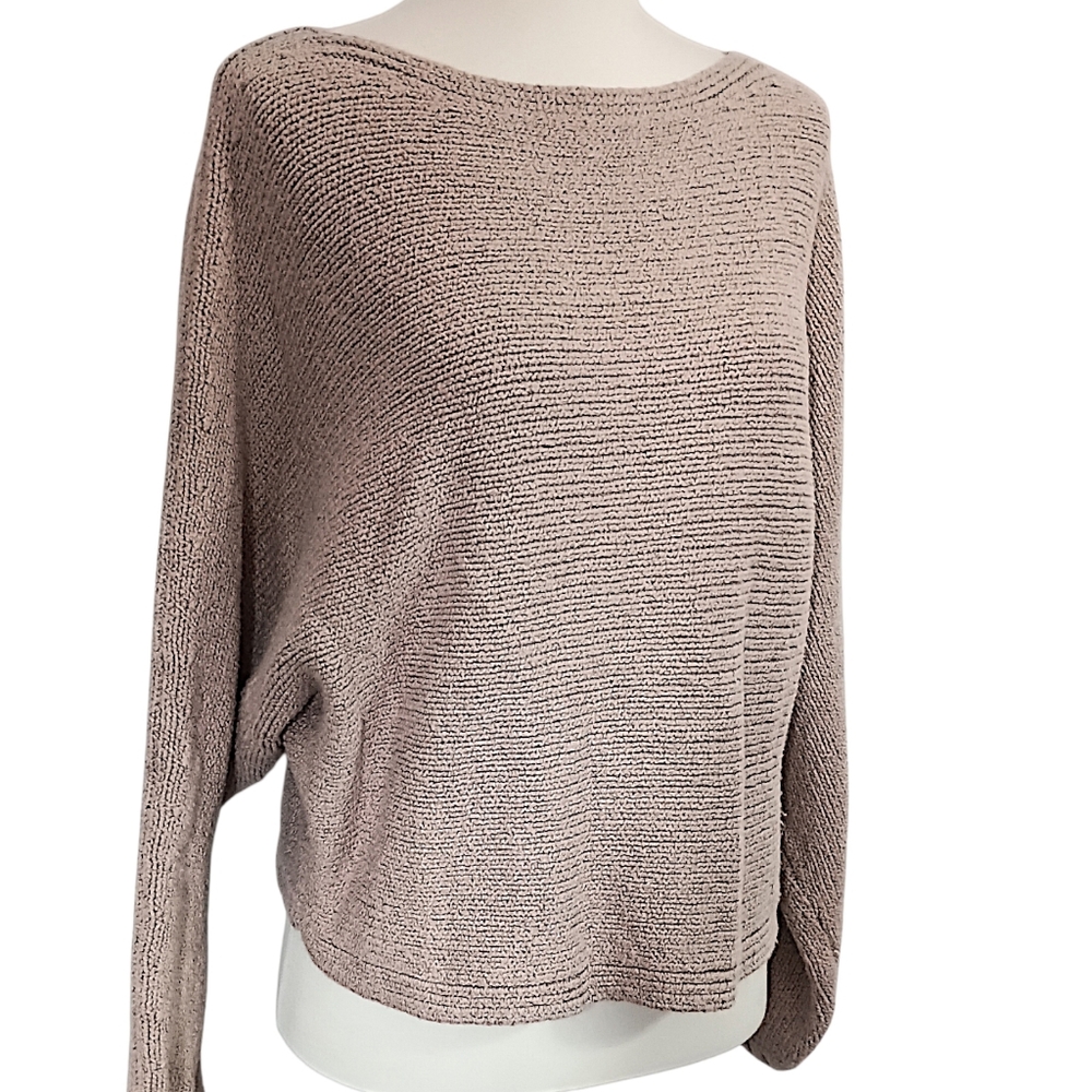 Abercrombie & Fitch Dolman Sweater S/M Relaxed Boatneck Batwing Sleeves Beige‎ - Picture 3 of 16